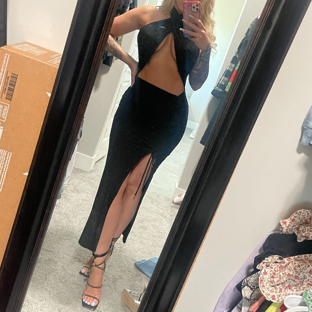 Size small cross neck halter dress